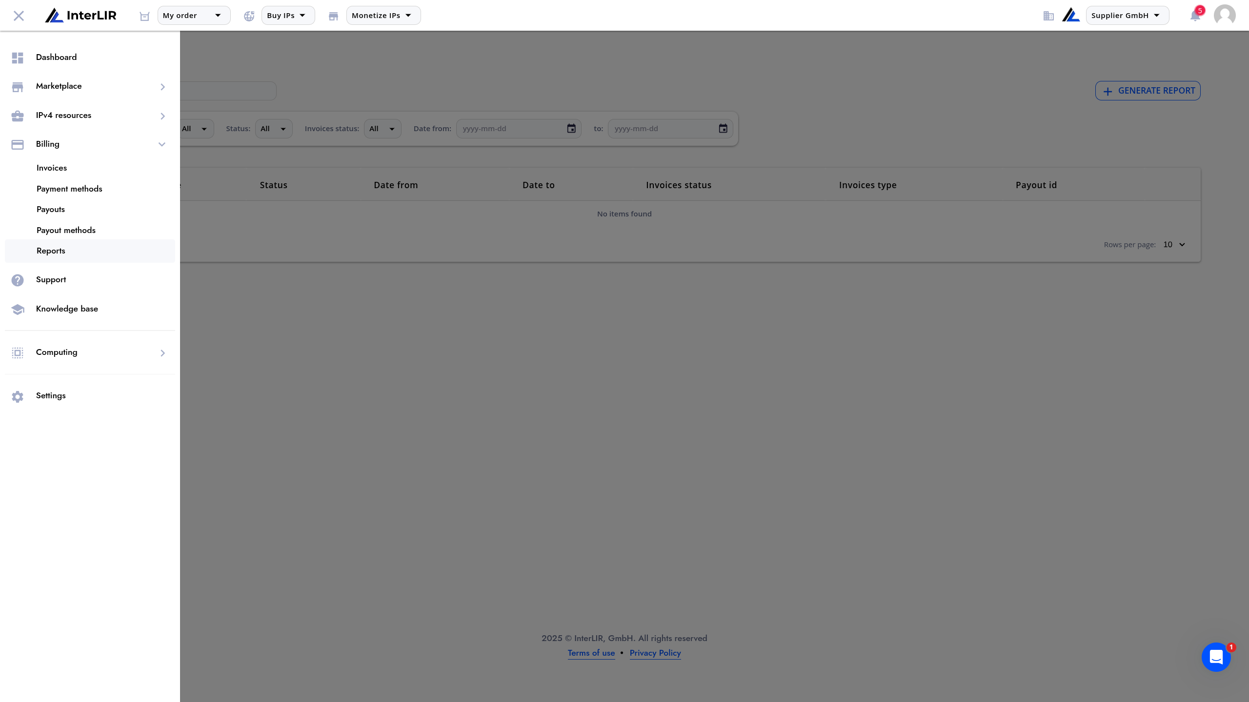 Reports Page