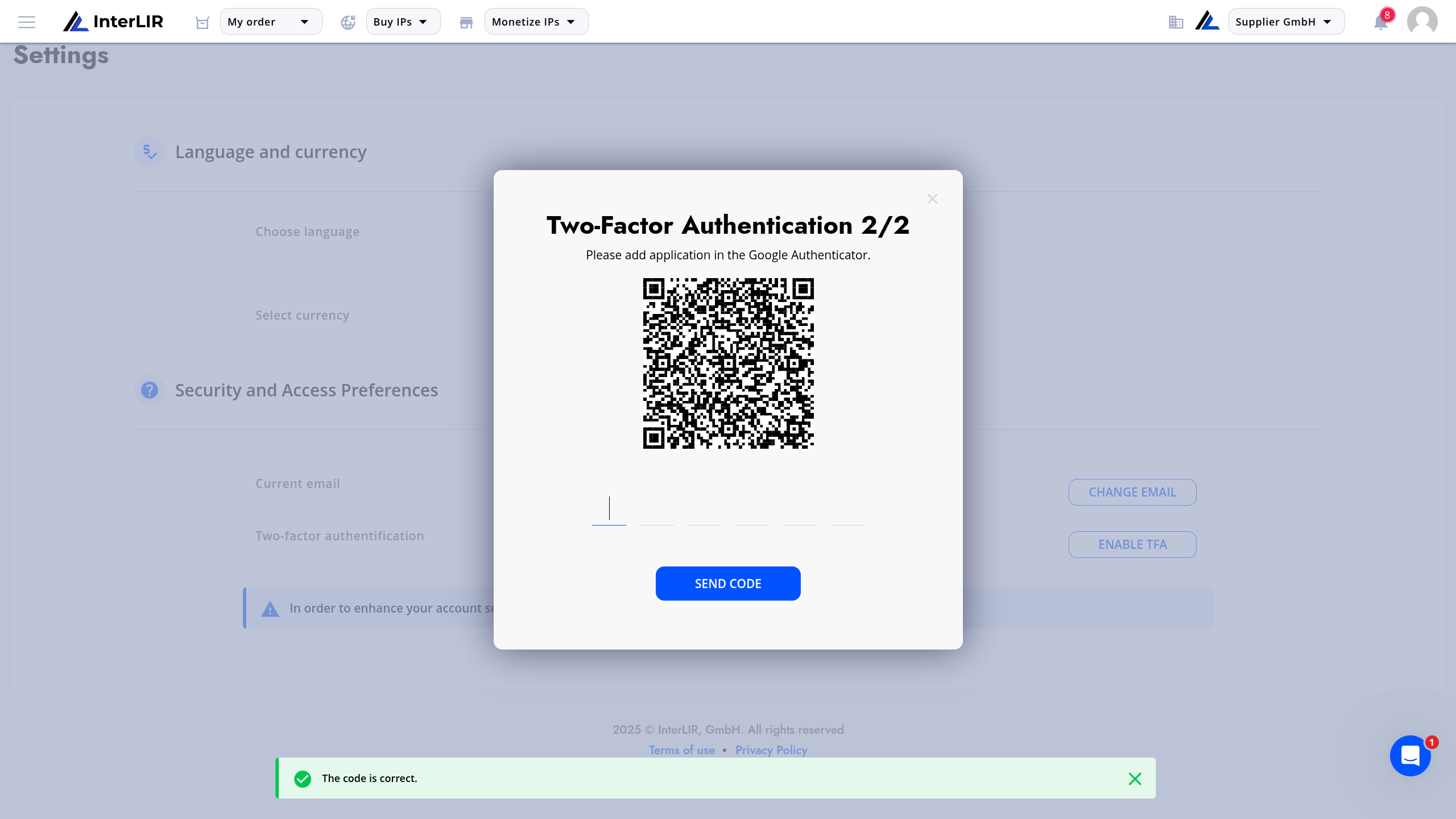 QR code step