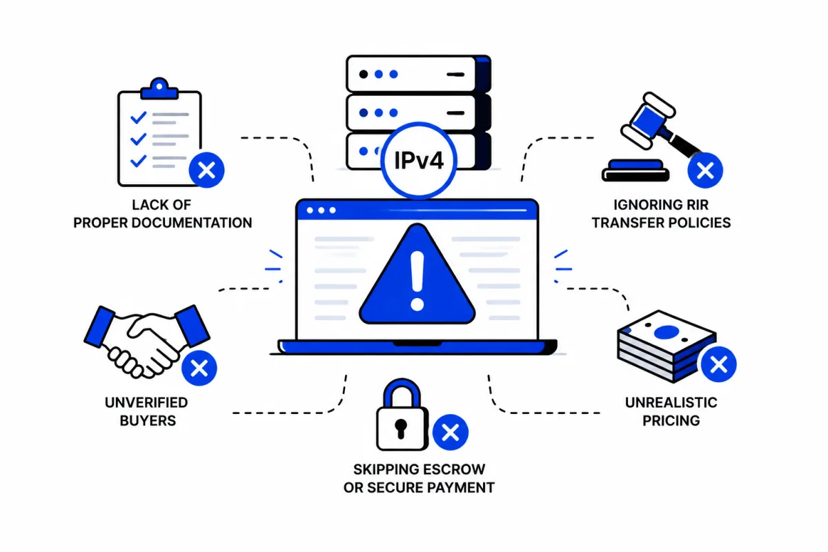 Common pitfalls to avoid when selling IPv4 addresses