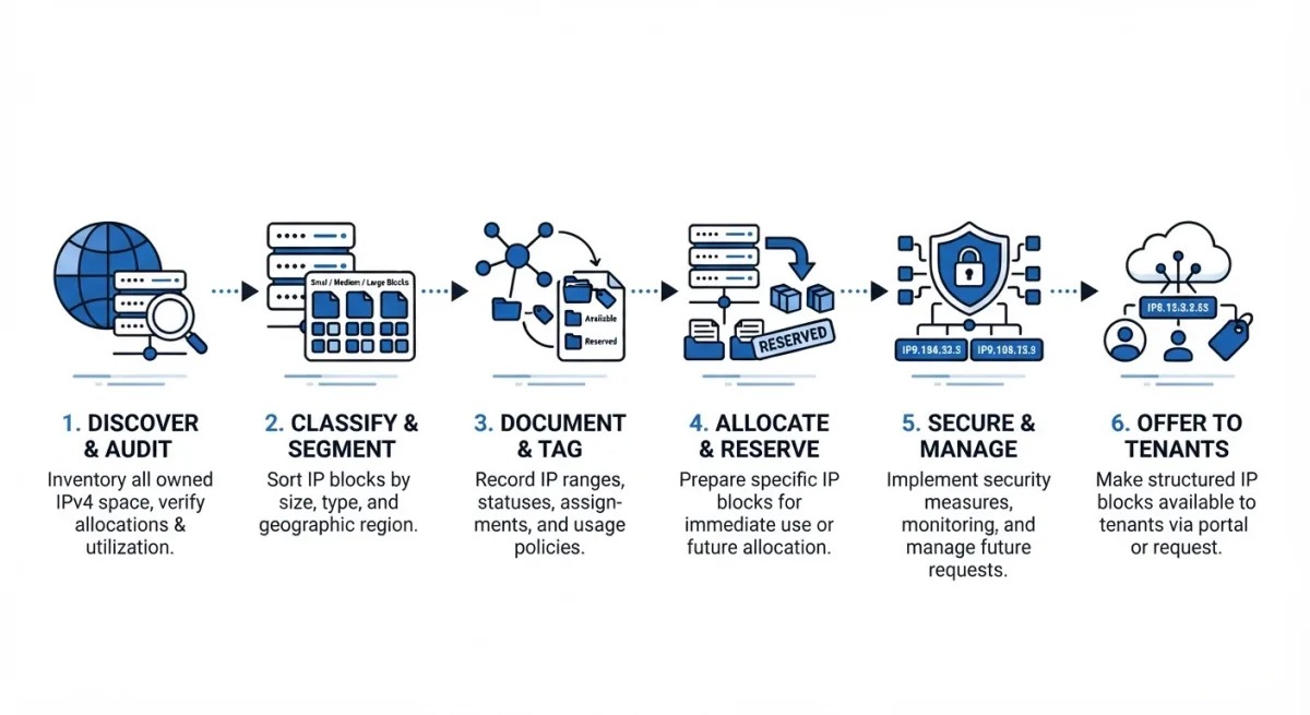 How to organize IPv4 inventory before offering blocks to tenants