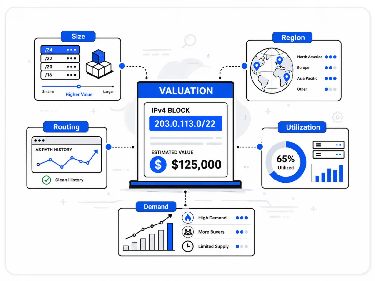 IPv4 block valuation: factors that influence market price