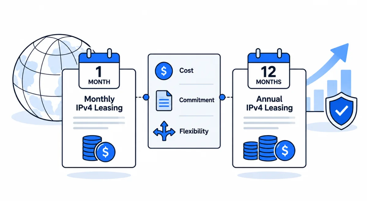 Monthly vs Annual IPv4 Leasing: Cost, Commitment and Flexibility for Buyers