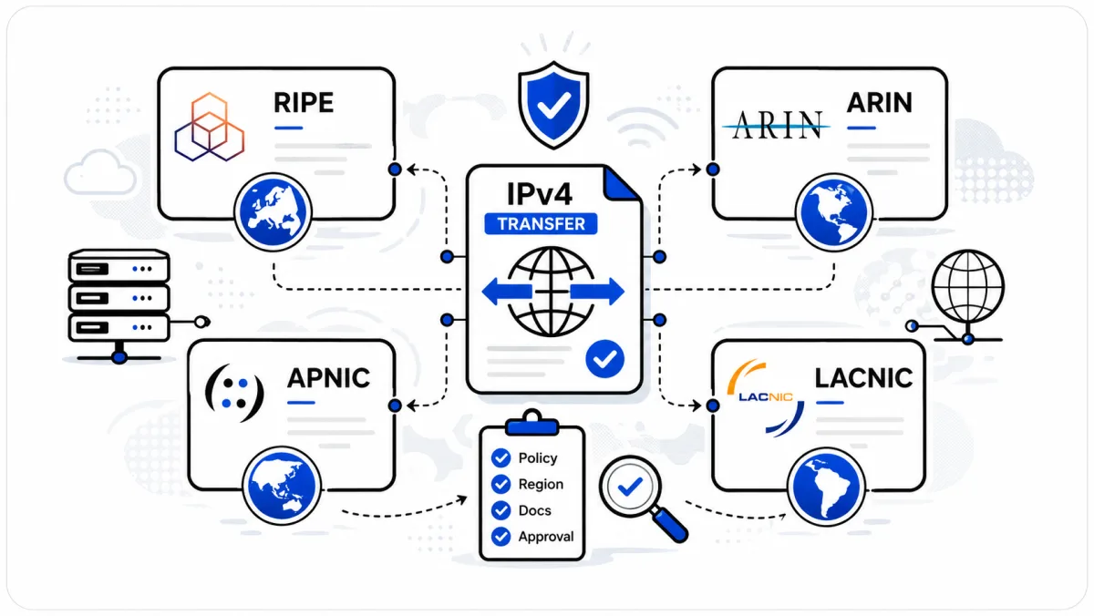 RIPE, ARIN, APNIC, and LACNIC: what buyers should know before a transfer